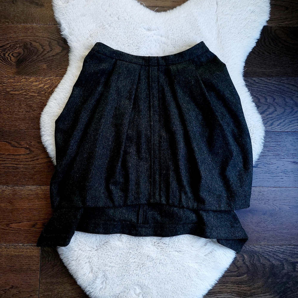 Alexander Mcqueen Art To Wear Wool Bustle Mini Skirt